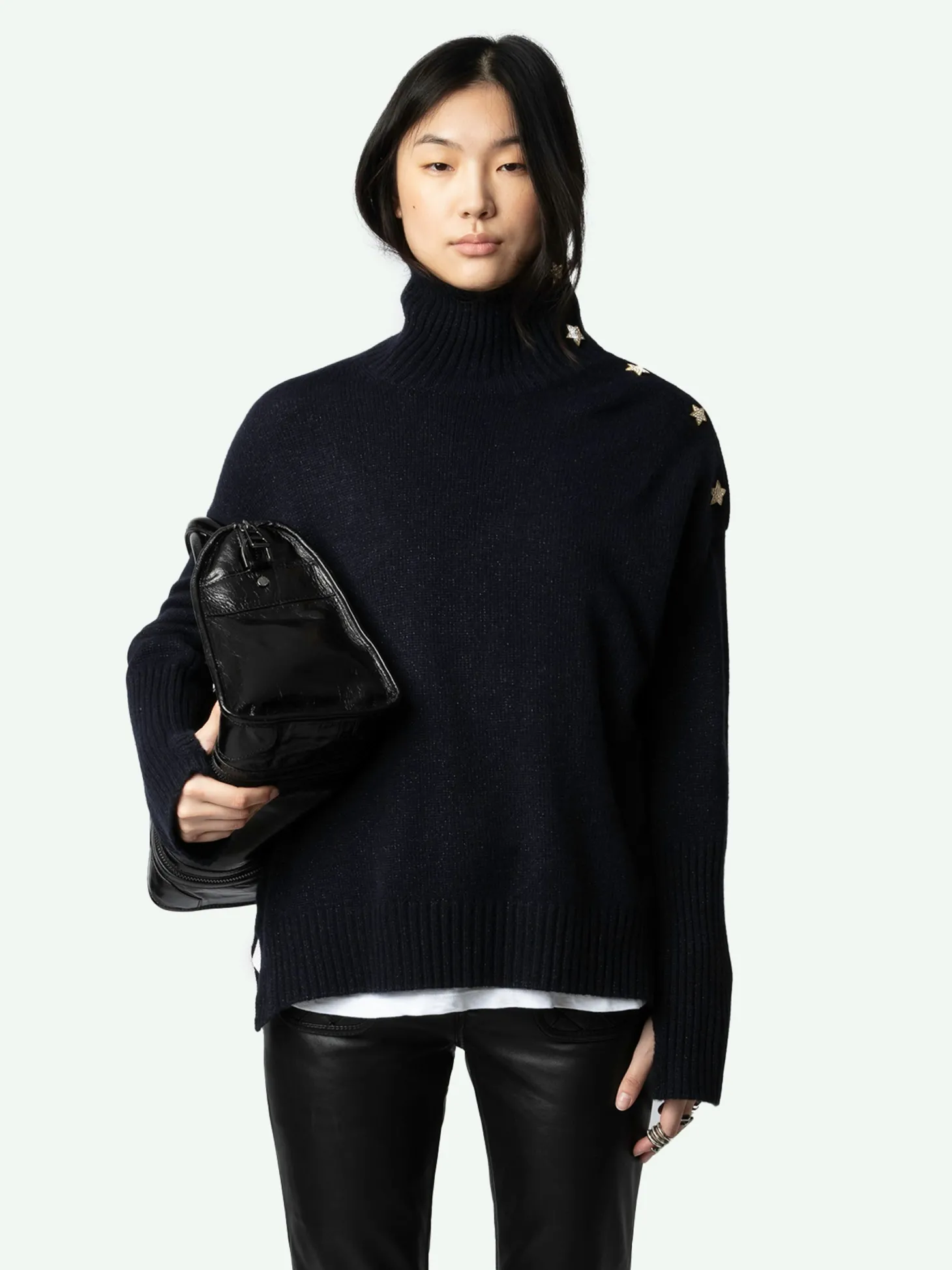 Best Zadig & Voltaire Alma Jewelled Cashmere SweaterNEW Encre