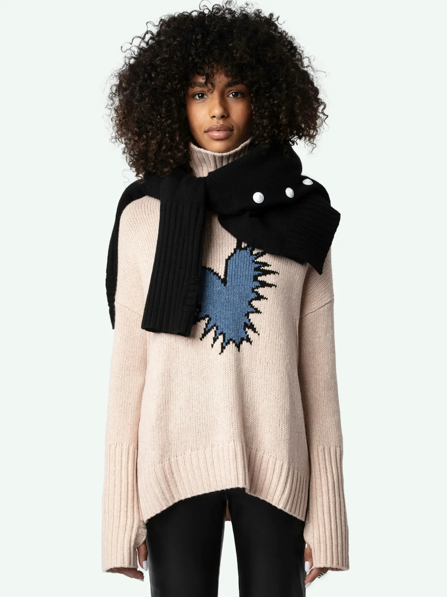 Best Sale Zadig & Voltaire Alma Spiked Heart Sweater Sweet