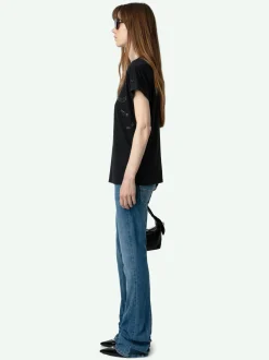 Discount Zadig & Voltaire Anya Diamante Wings T-shirt Stone