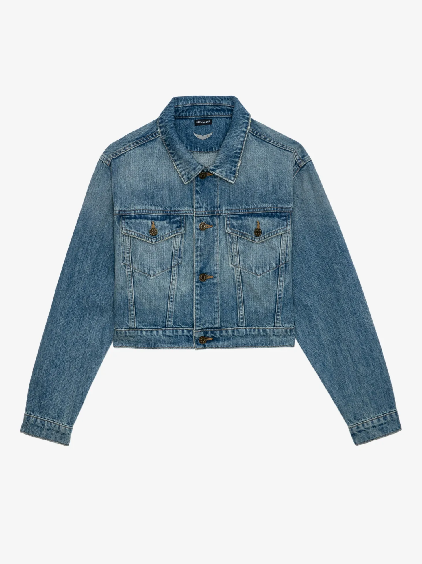 Shop Zadig & Voltaire Aretha Cropped JacketNEW Mediumwash