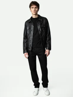 Online Zadig & Voltaire Base Crinkled Leather JacketICONIC Black