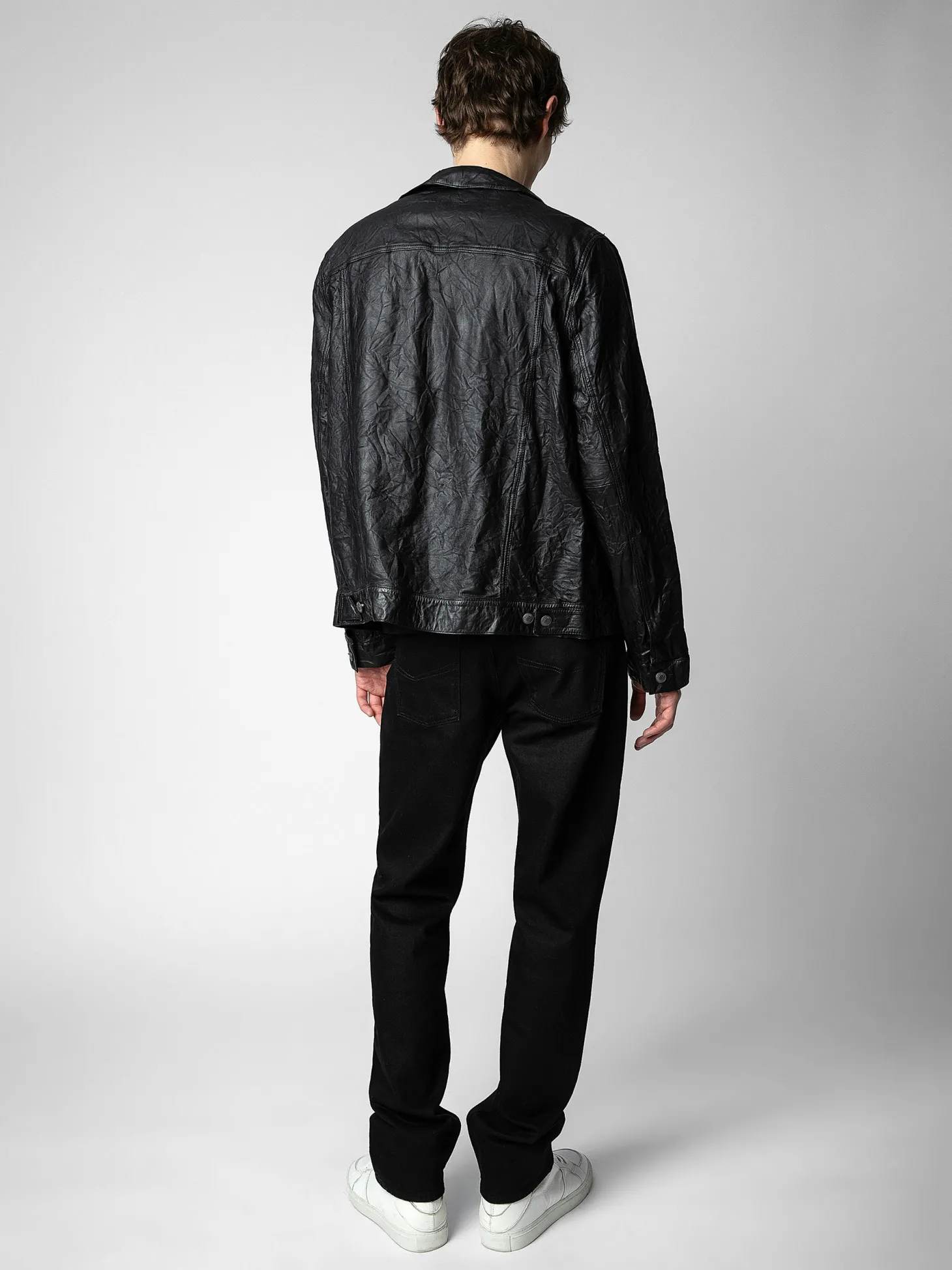 Online Zadig & Voltaire Base Crinkled Leather JacketICONIC Black