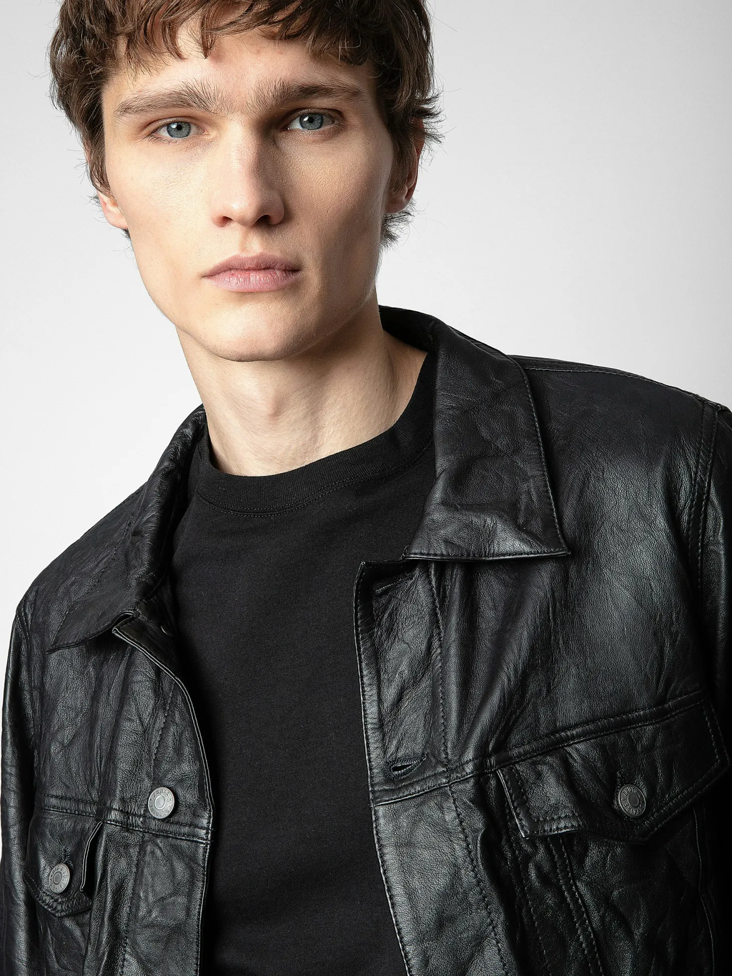 Online Zadig & Voltaire Base Crinkled Leather JacketICONIC Black