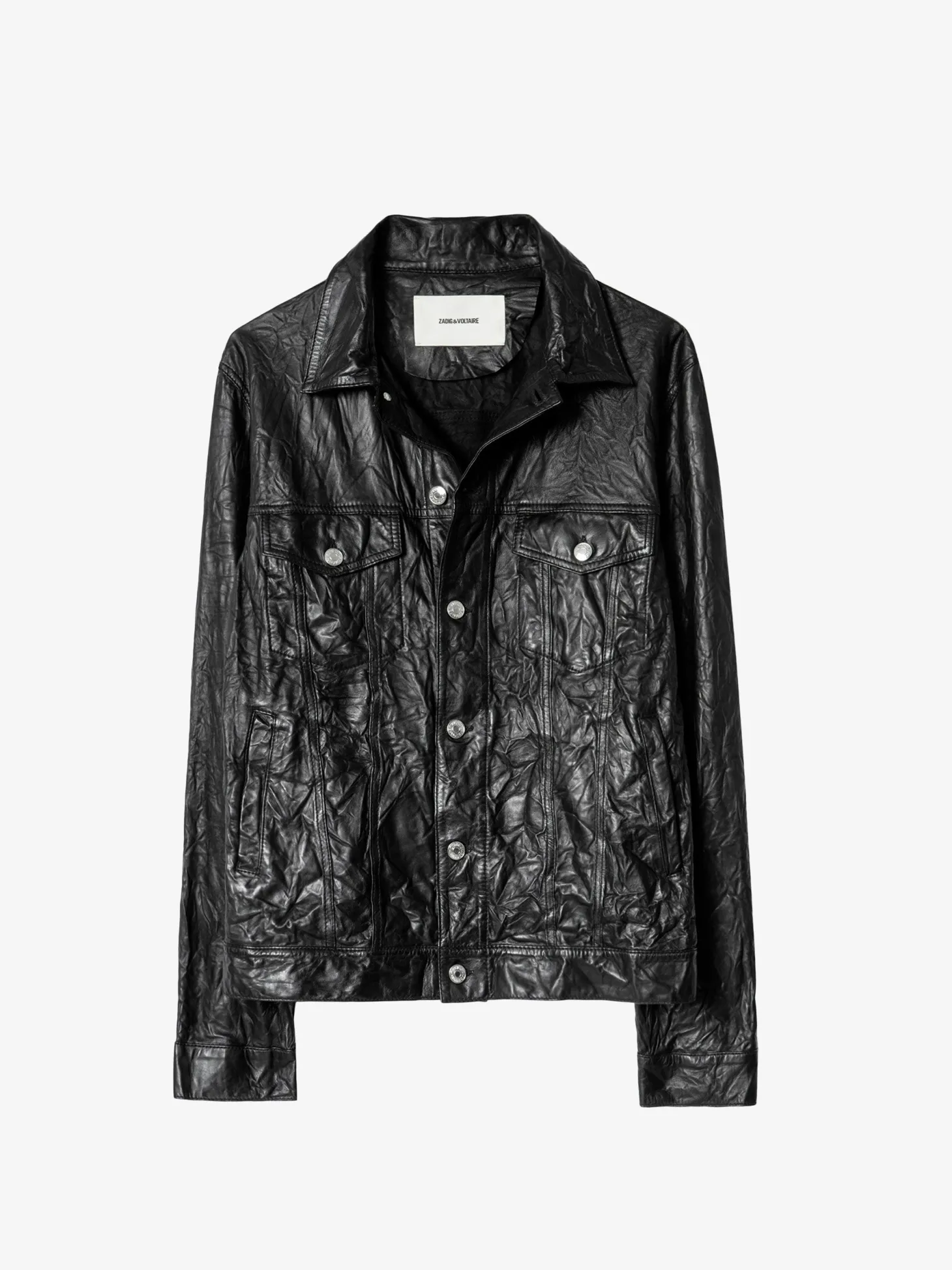 Online Zadig & Voltaire Base Crinkled Leather JacketICONIC Black
