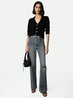 Shop Zadig & Voltaire Betsy Cashmere Cardigan Black