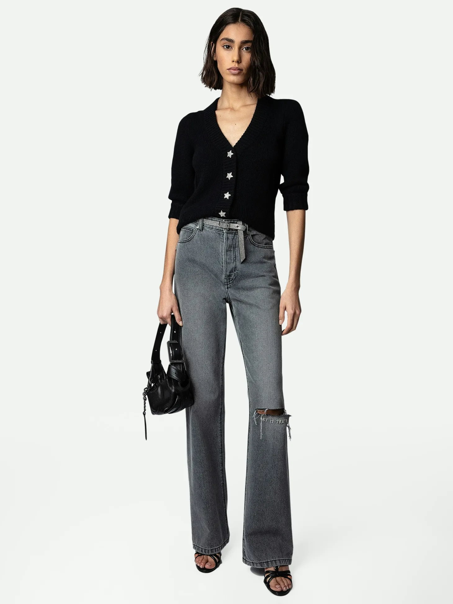 Shop Zadig & Voltaire Betsy Cashmere Cardigan Black