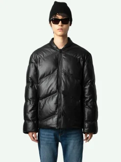Cheap Zadig & Voltaire Bony Padded Leather JacketNEW Black