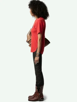 Cheap Zadig & Voltaire Bow Voltaire T-shirtNEW Crimson