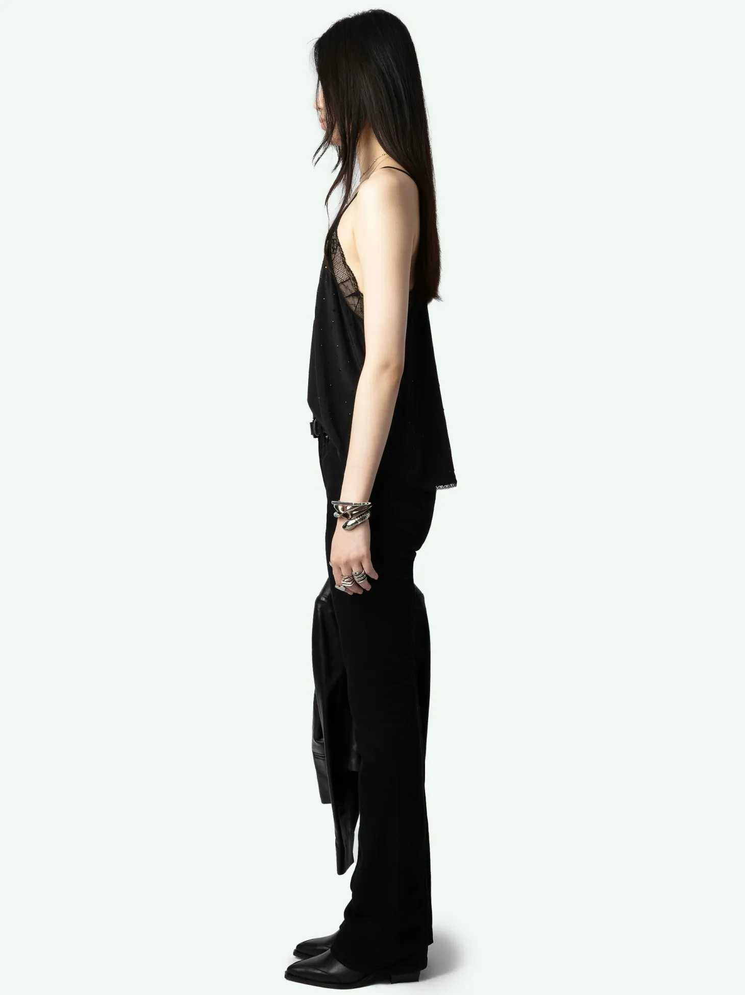 Best Zadig & Voltaire Christy Diamanté Silk CamisoleNEW Black