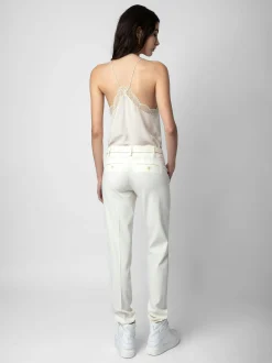 New Zadig & Voltaire Christy Silk CamisoleICONIC Ecru