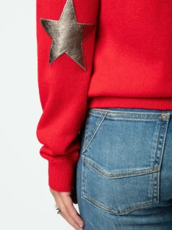 Cheap Zadig & Voltaire Cici Patch Cashmere SweaterNEW Cerise