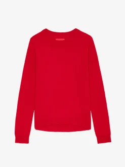 Cheap Zadig & Voltaire Cici Patch Cashmere SweaterNEW Cerise