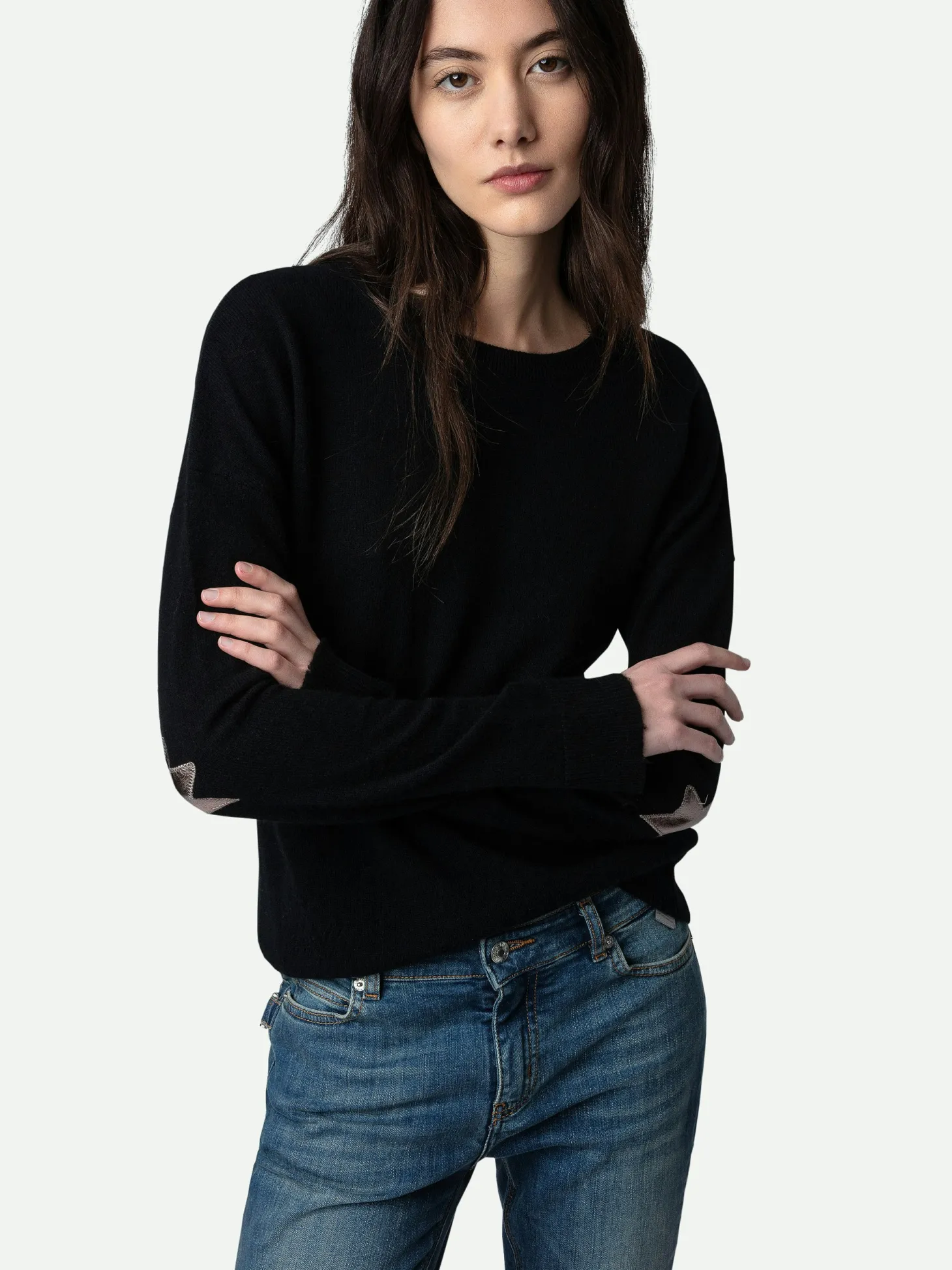 Cheap Zadig & Voltaire Cici Patch Cashmere SweaterICONIC Black