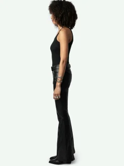 Best Zadig & Voltaire Ecume Leather Pants Black