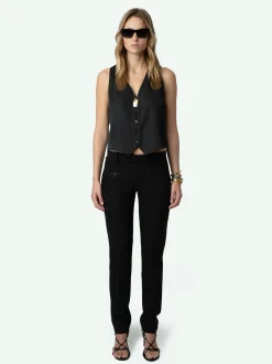 Best Sale Zadig & Voltaire Emaux Satin Vest Black