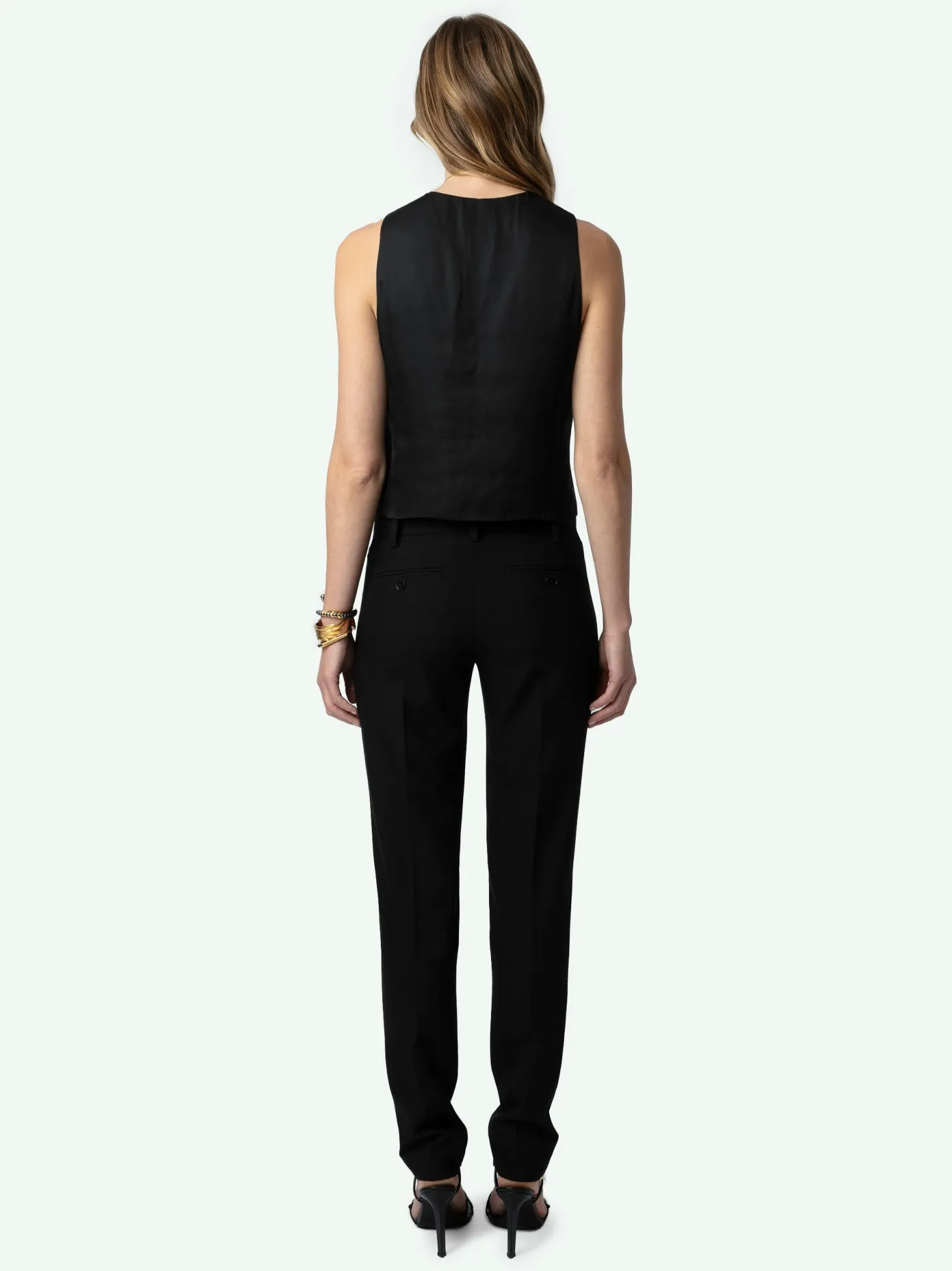 Best Sale Zadig & Voltaire Emaux Satin Vest Black