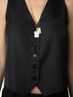Best Sale Zadig & Voltaire Emaux Satin Vest Black