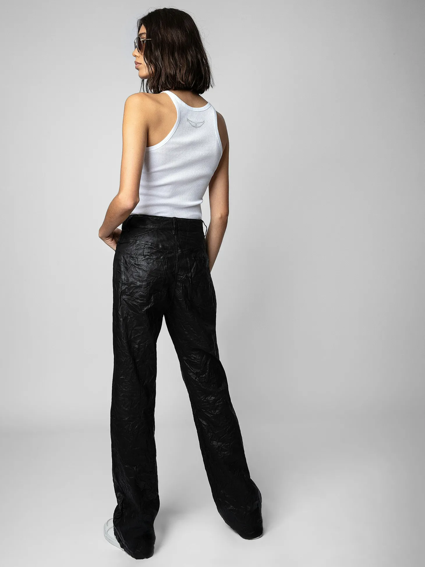 Flash Sale Zadig & Voltaire Evy Crinkled Leather Pants Black