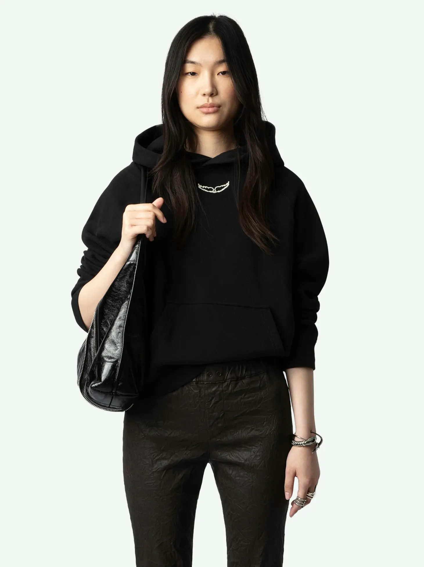 Best Sale Zadig & Voltaire Georgy Diamanté SweatshirtNEW Black