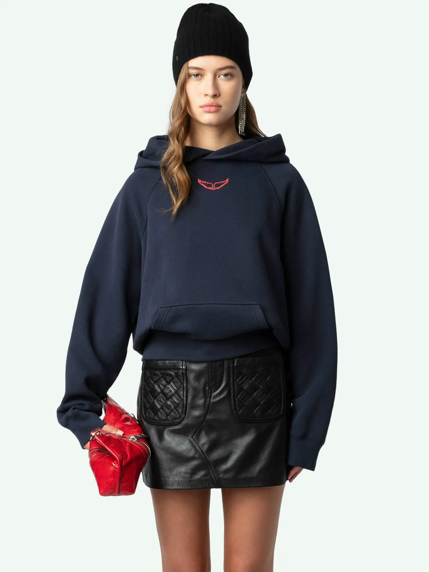 Cheap Zadig & Voltaire Georgy Photoprint Diamanté SweatshirtNEW Encre