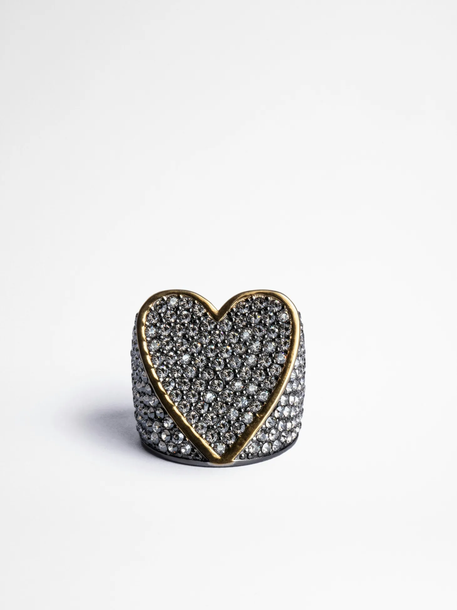 Shop Zadig & Voltaire Idol Strass Ring Shinyblack