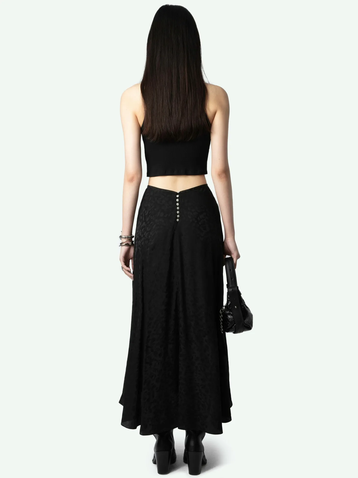Best Zadig & Voltaire Jeanne Leopard Silk Jacquard SkirtNEW Black