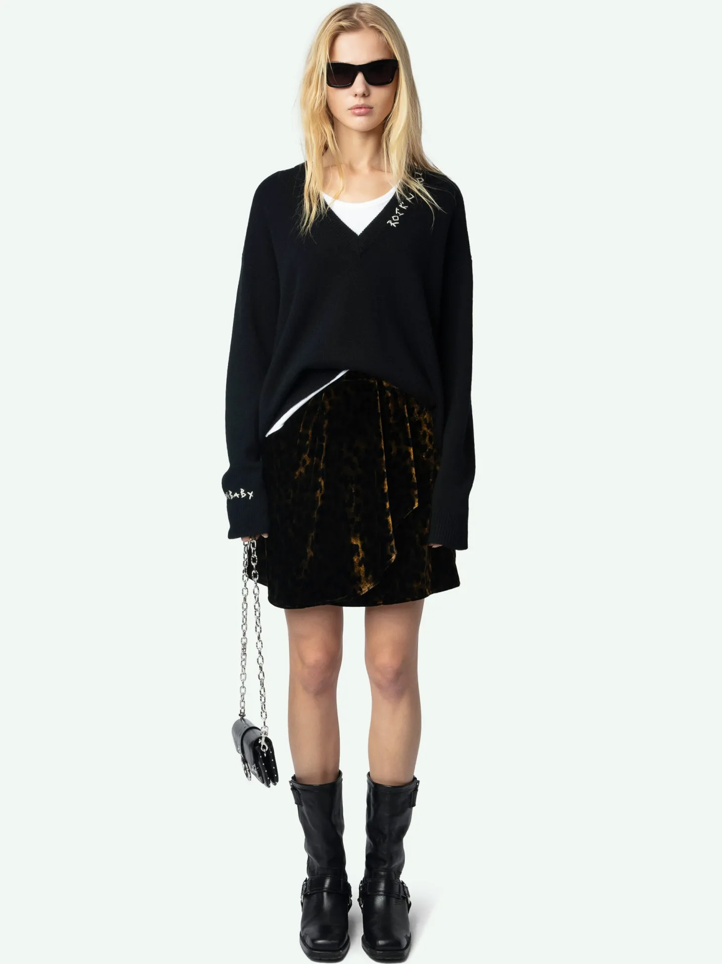 Cheap Zadig & Voltaire Jerry Velvet SkirtNEW Cognac