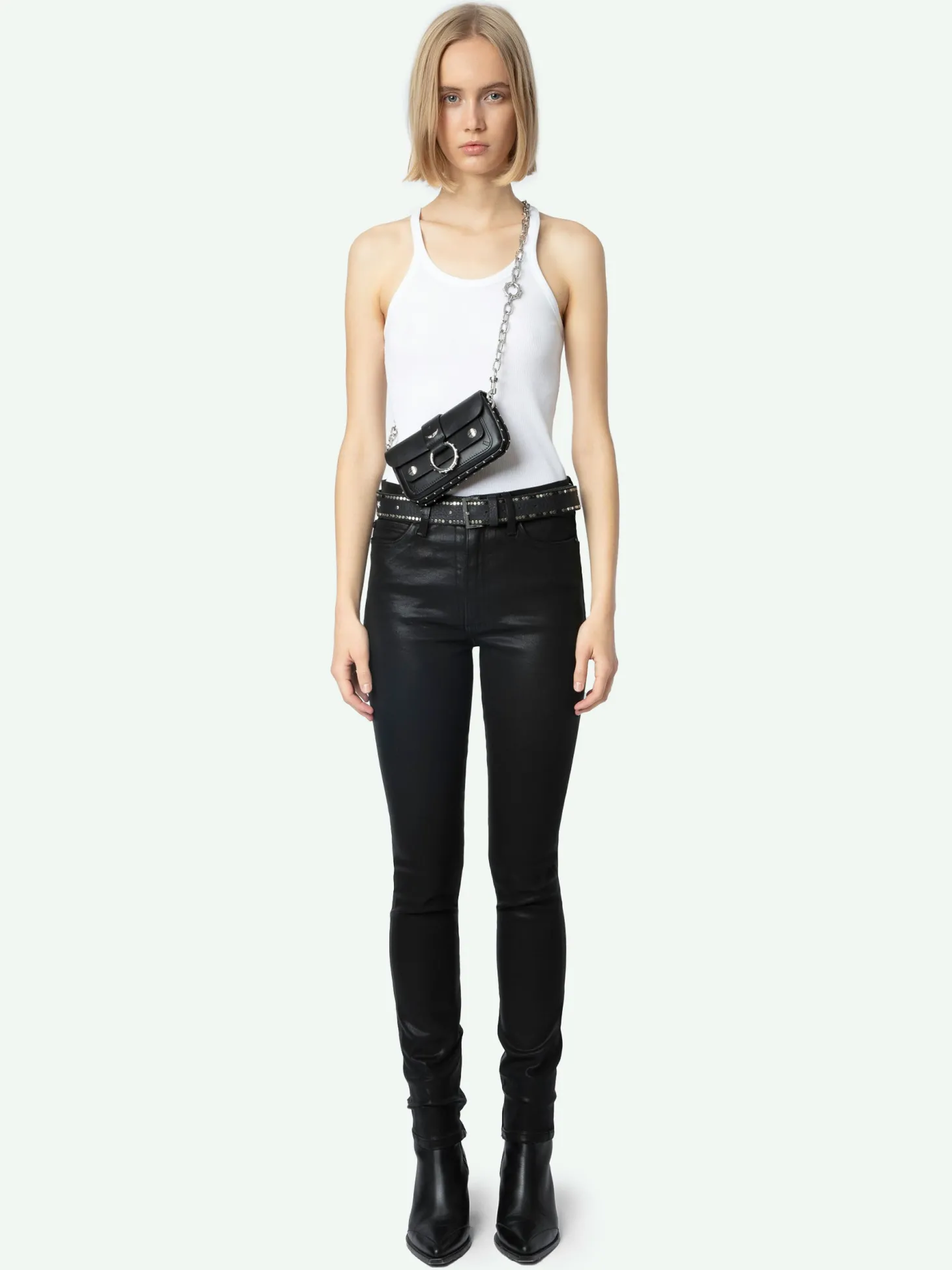 Fashion Zadig & Voltaire Jett Skinny JeansNEW Blackcoated