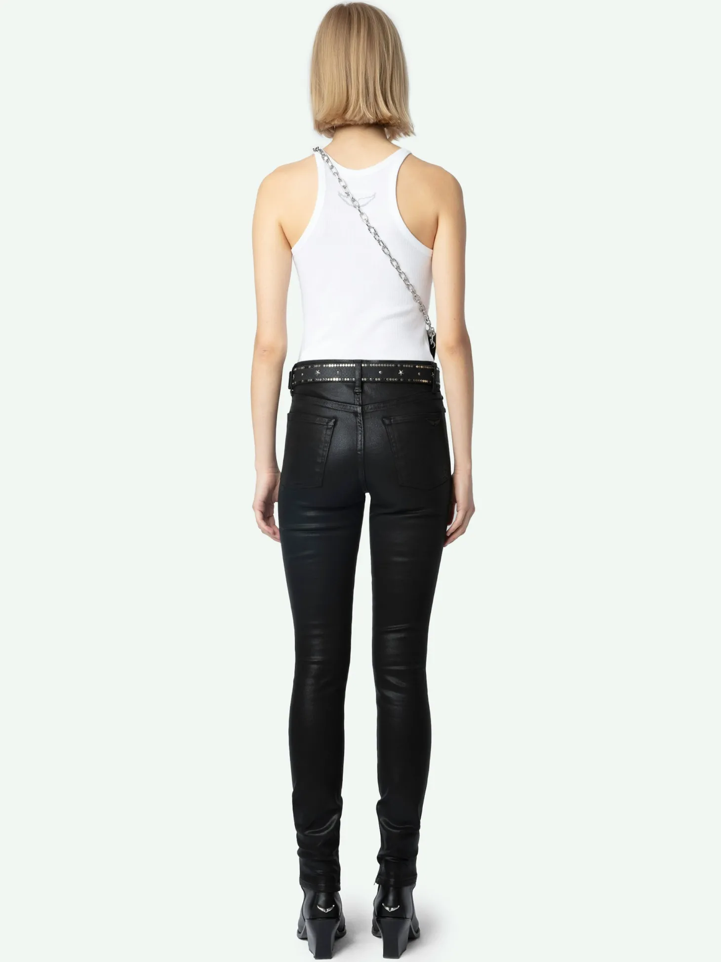 Fashion Zadig & Voltaire Jett Skinny JeansNEW Blackcoated