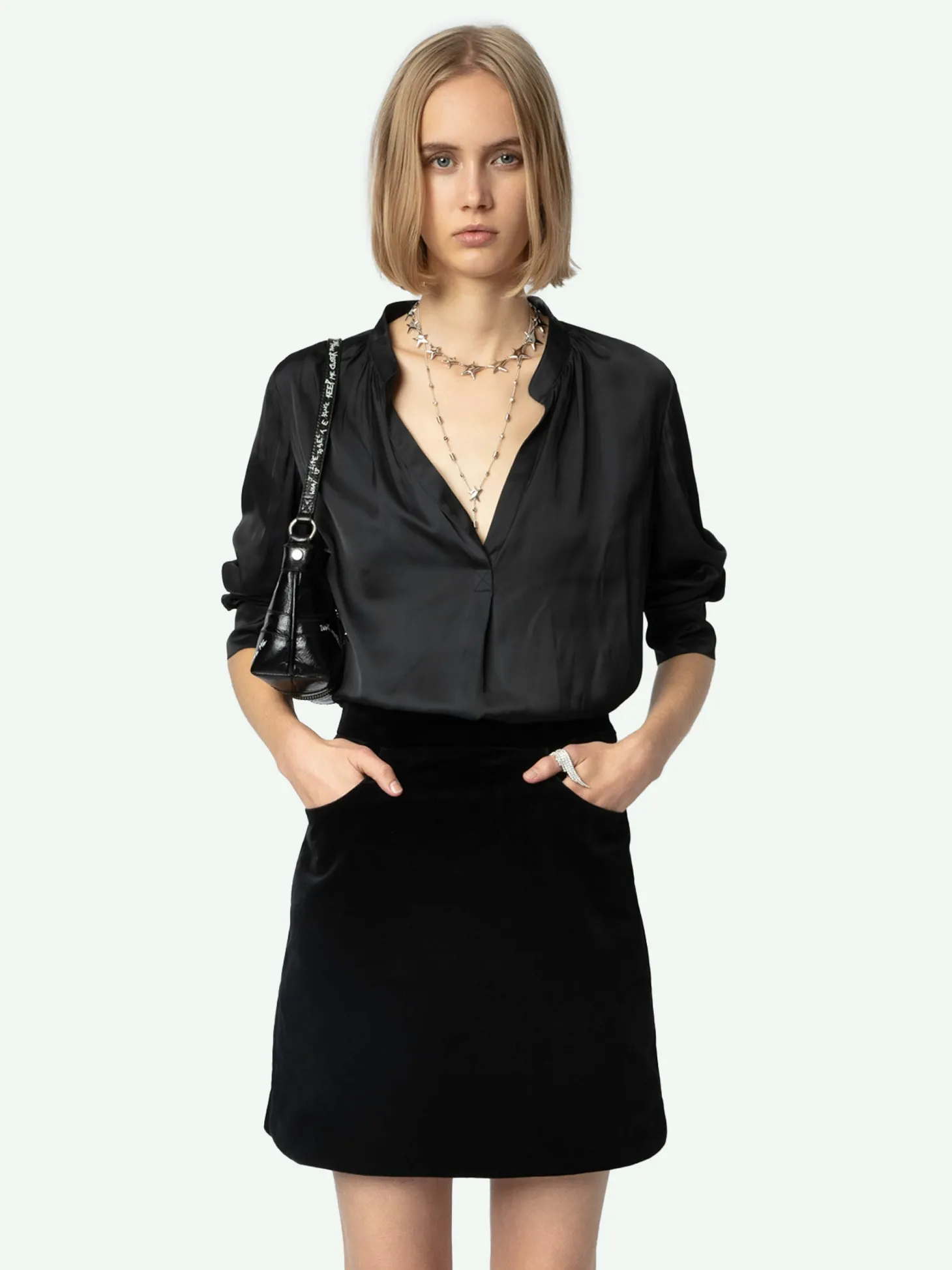 Best Sale Zadig & Voltaire Jinette Velvet SkirtNEW Black