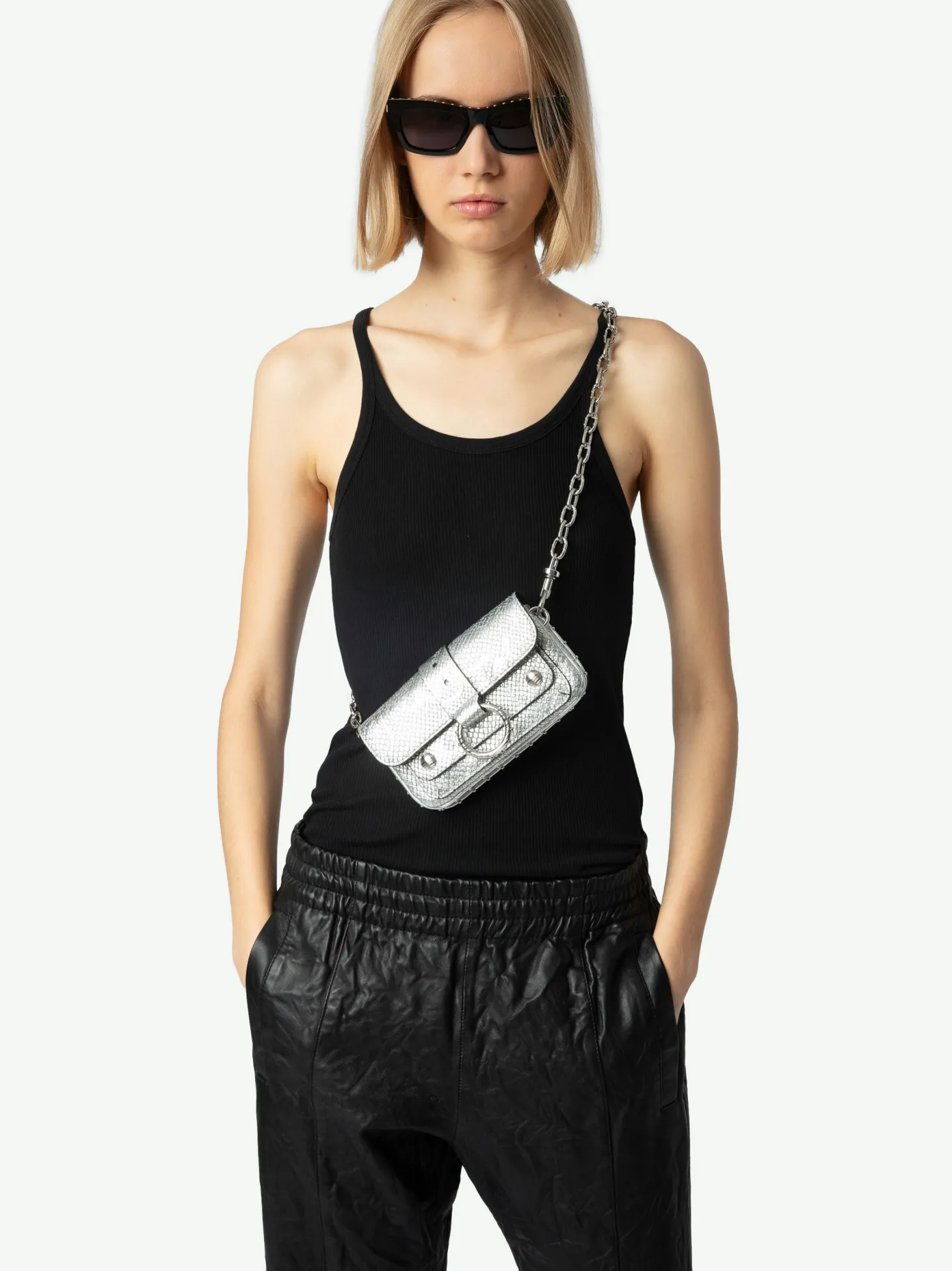 Cheap Zadig & Voltaire Kate Wallet Wild BagNEW Silver
