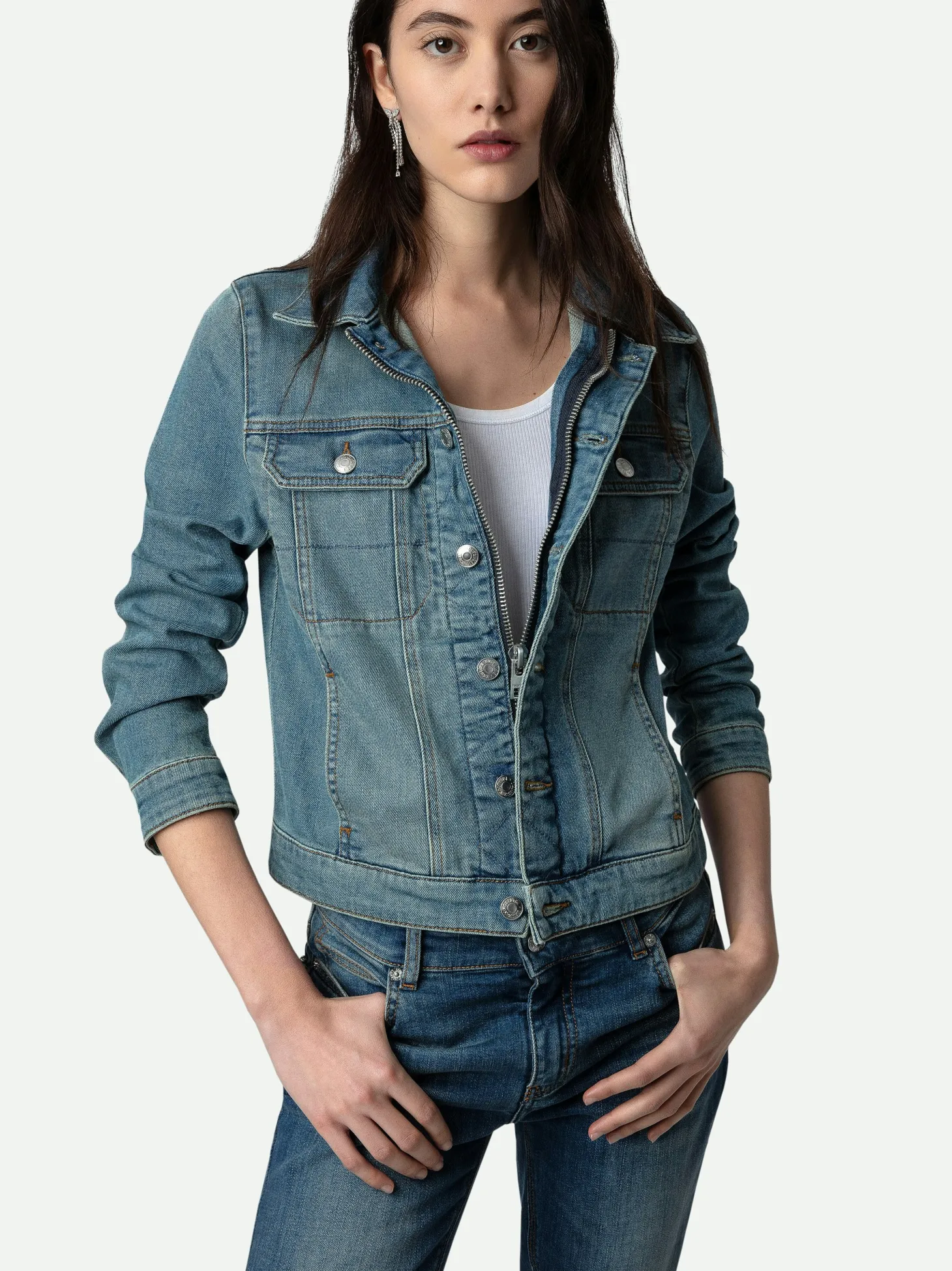 Store Zadig & Voltaire Kioky Denim Jacket Blue
