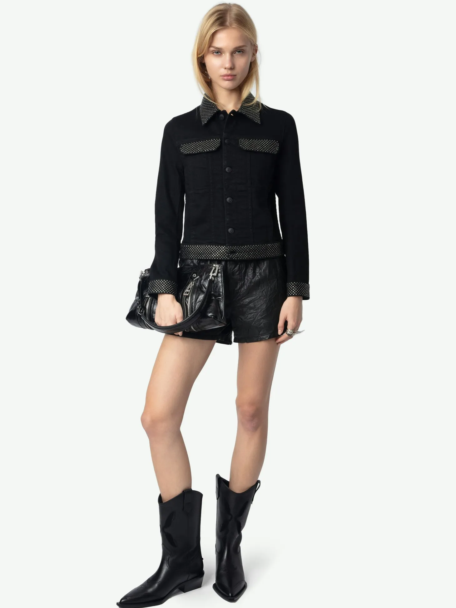 Clearance Zadig & Voltaire Kioky Denim JacketNEW Black