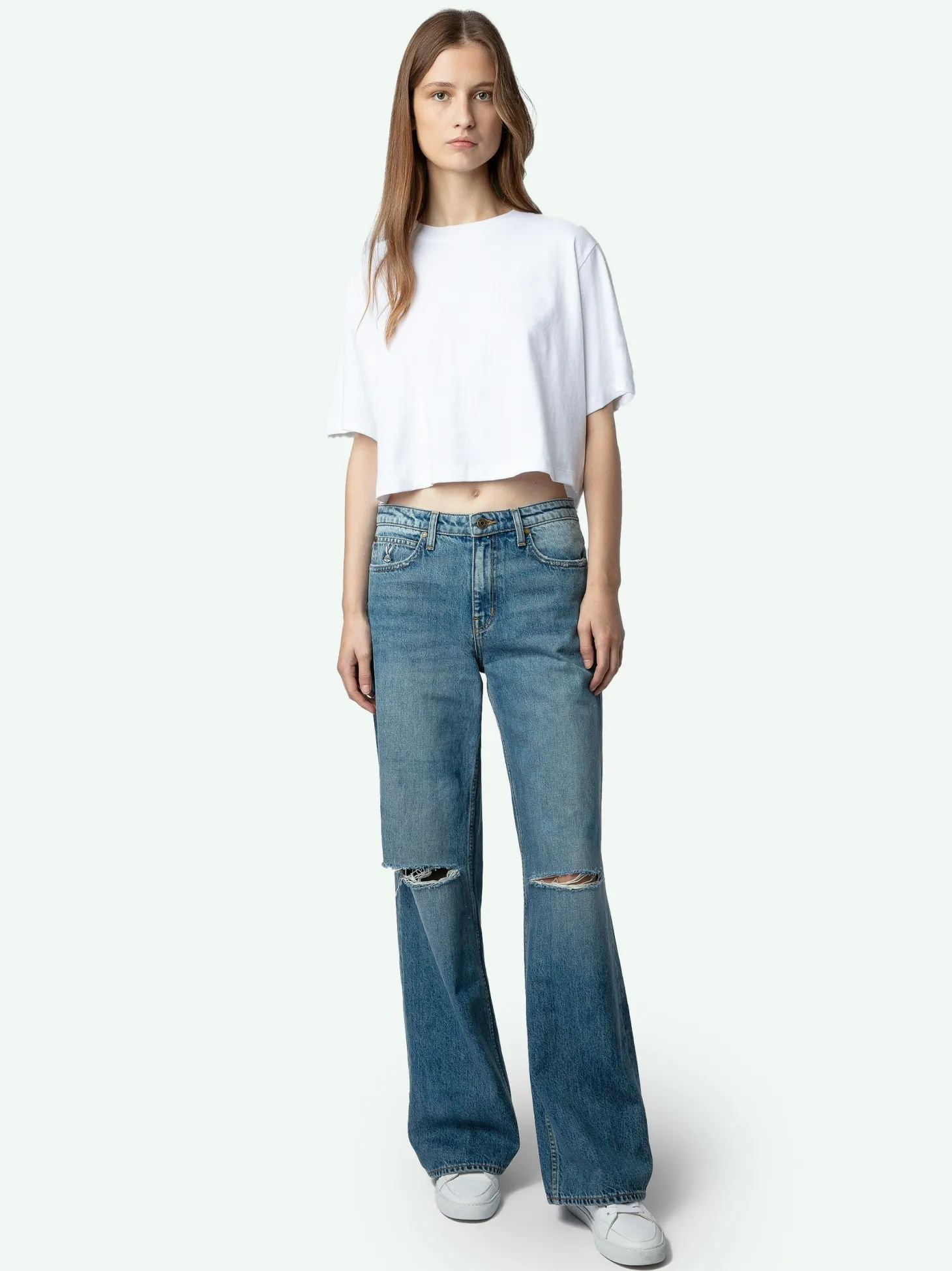 Cheap Zadig & Voltaire Lennox Cropped Tee Purewhite