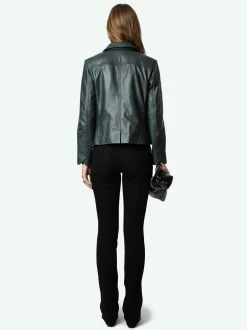 Discount Zadig & Voltaire Liam Leather Jacket Peaks
