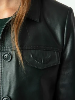 Discount Zadig & Voltaire Liam Leather Jacket Peaks