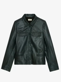 Discount Zadig & Voltaire Liam Leather Jacket Peaks