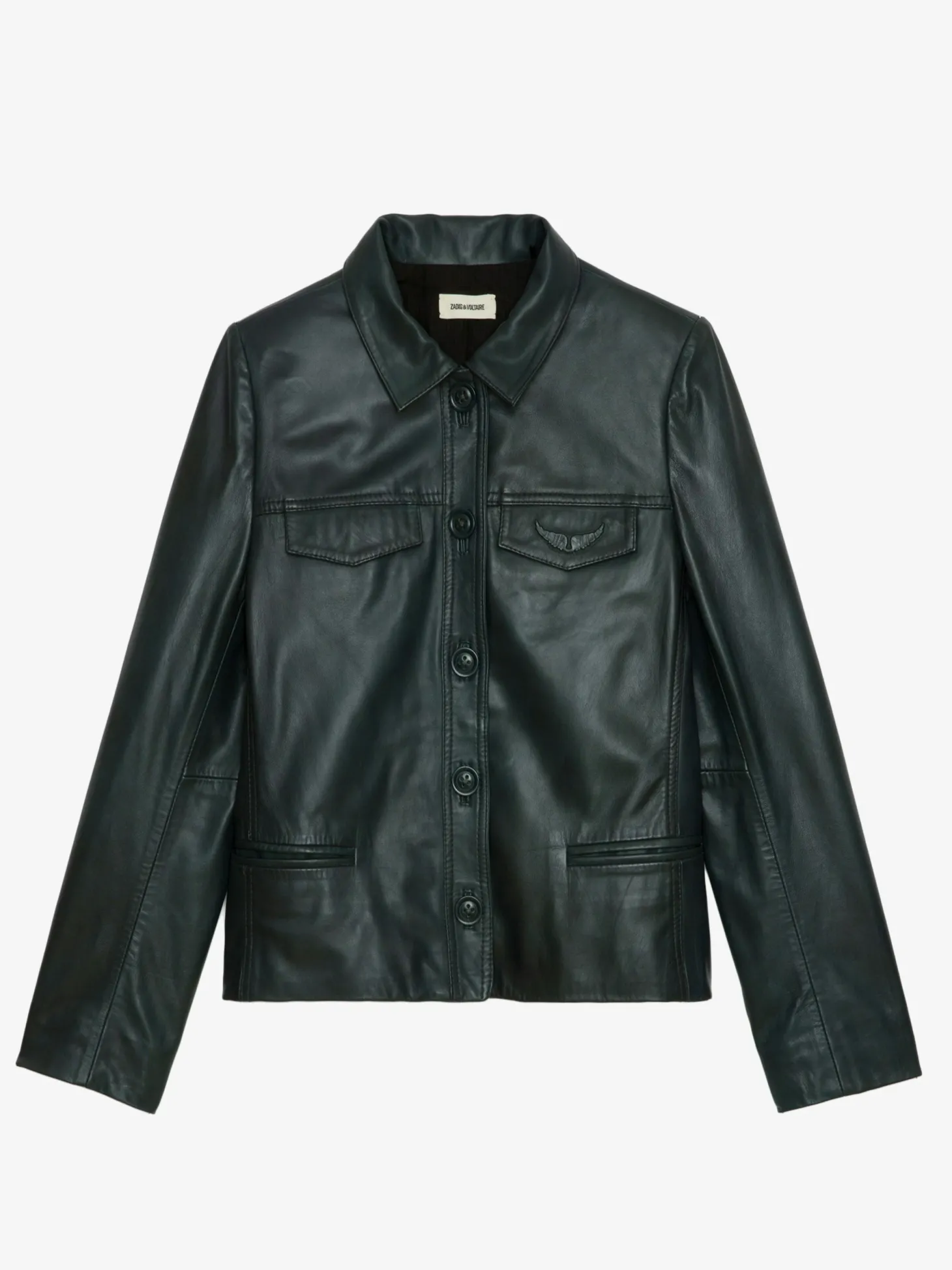 Discount Zadig & Voltaire Liam Leather Jacket Peaks