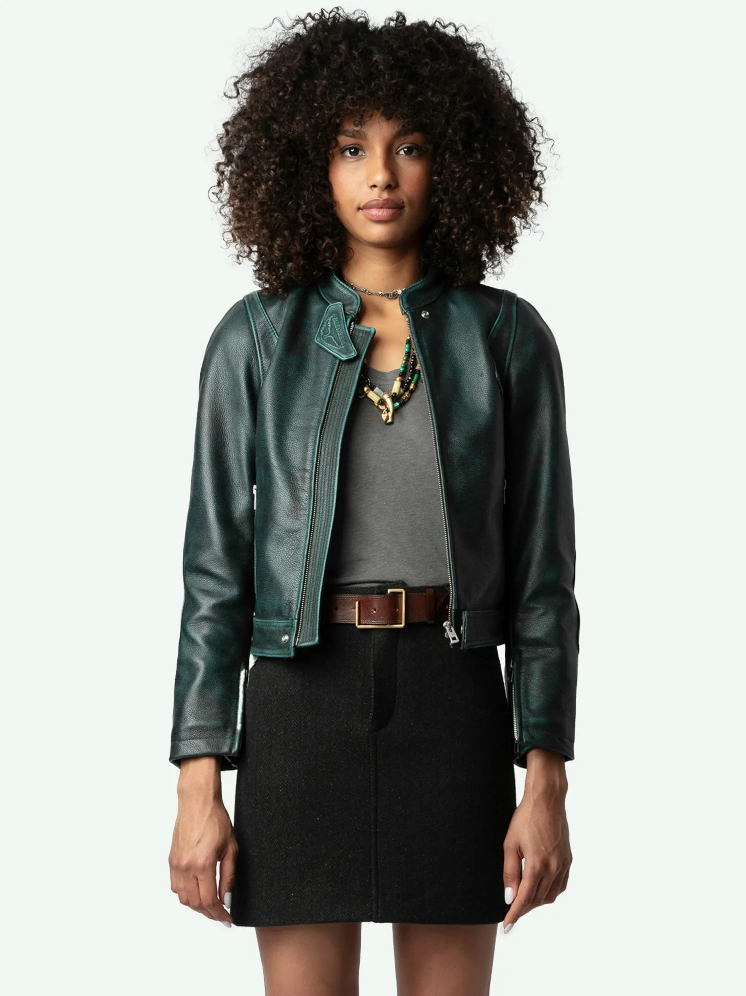 Clearance Zadig & Voltaire Loupa Leather Jacket Peaks