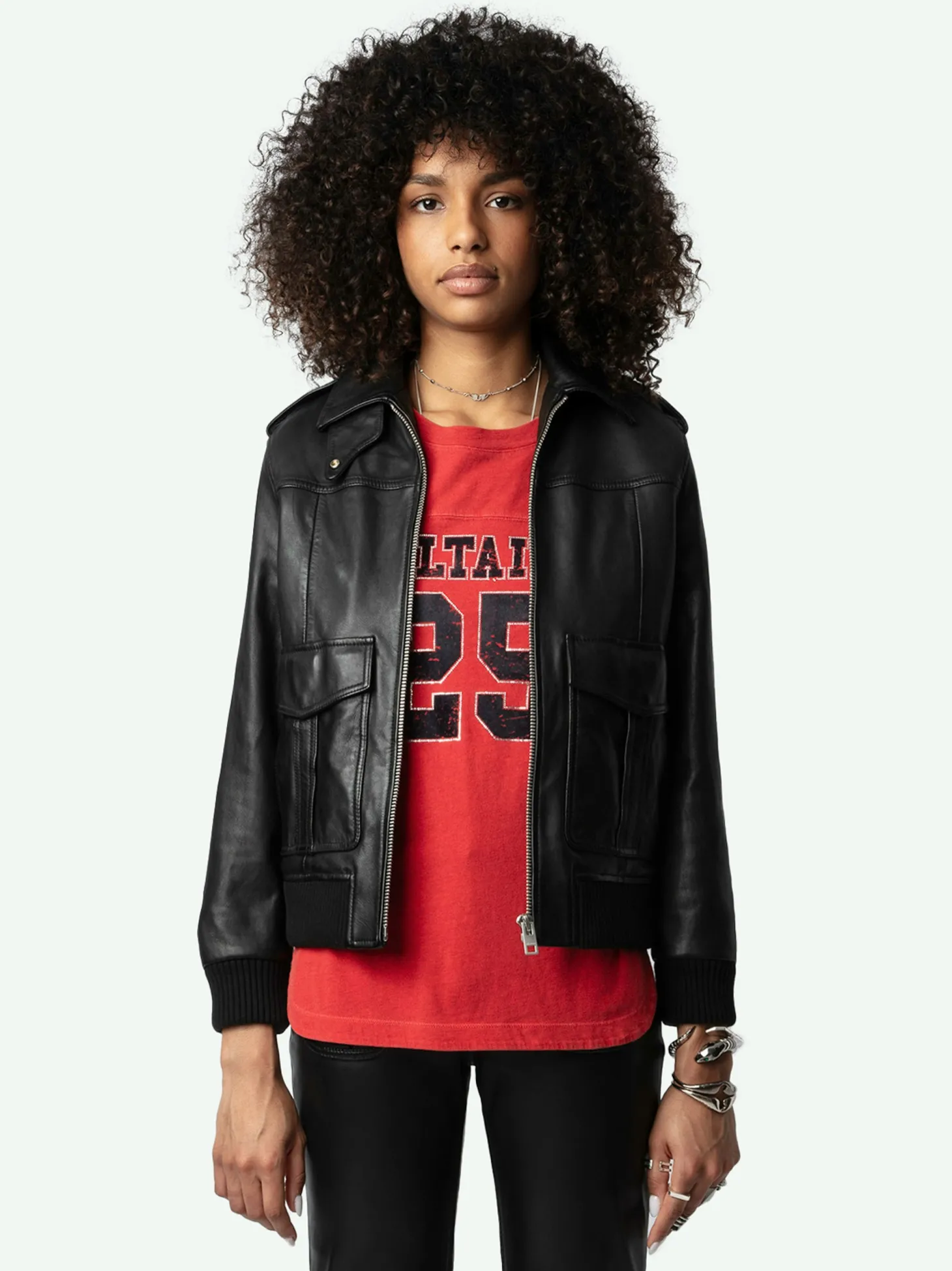 Store Zadig & Voltaire Luka Leather Jacket Black