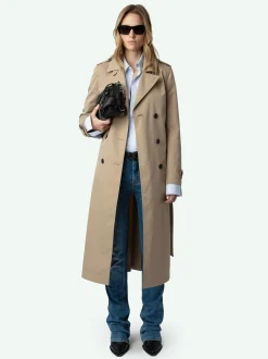 Best Sale Zadig & Voltaire Mandy Trench Coat Latte