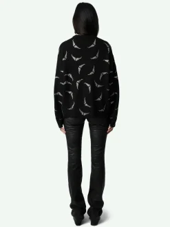 Best Zadig & Voltaire Markus Diamanté Wings Cashmere SweaterNEW Black