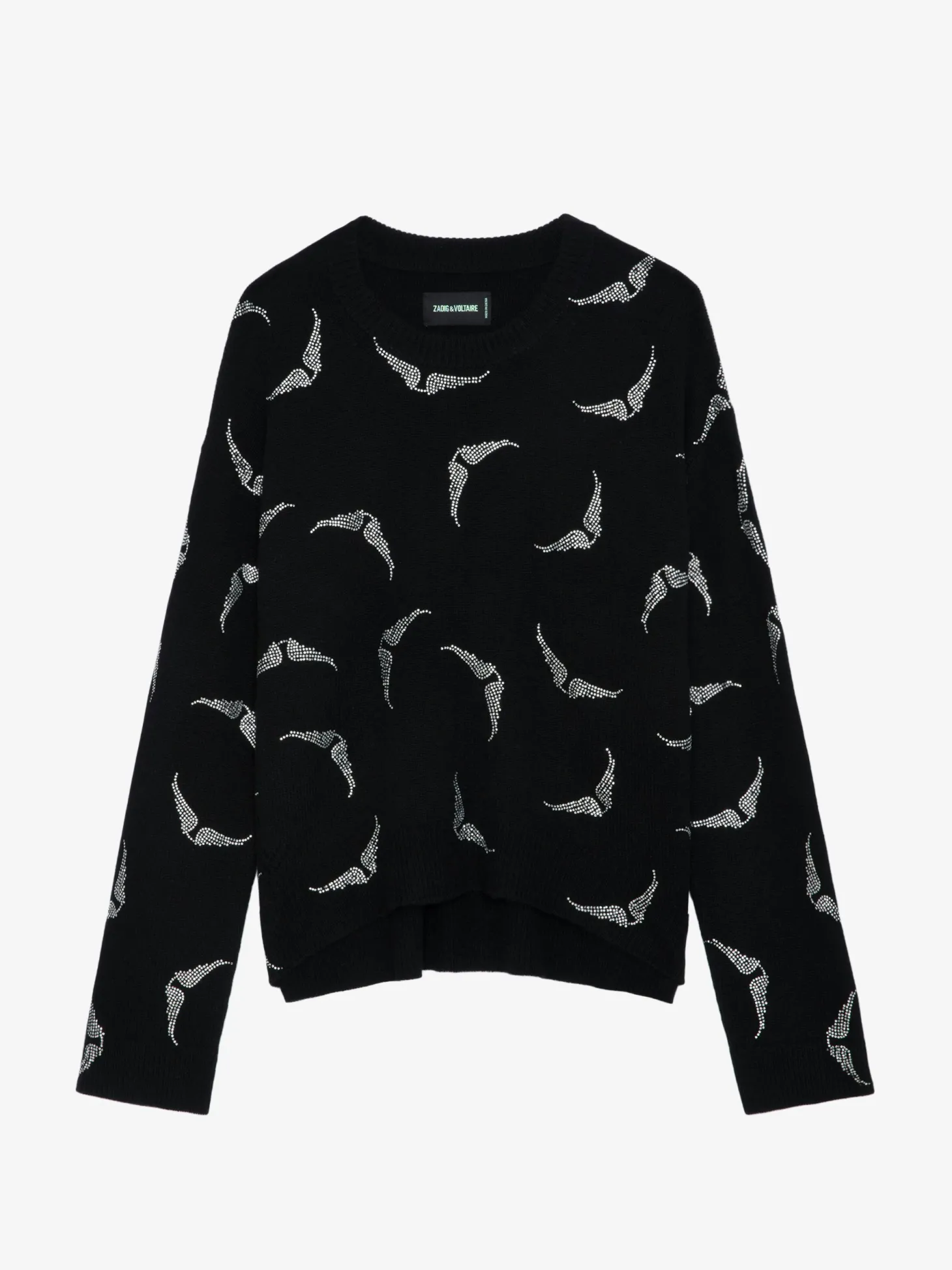 Best Zadig & Voltaire Markus Diamanté Wings Cashmere SweaterNEW Black