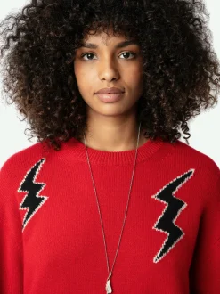 Best Sale Zadig & Voltaire Markus Flashlight SweaterNEW Cerise