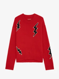 Best Sale Zadig & Voltaire Markus Flashlight SweaterNEW Cerise