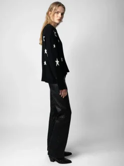 Shop Zadig & Voltaire Markus Stars Cashmere SweaterICONIC Black