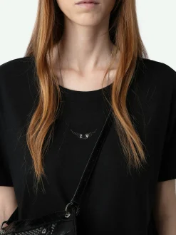 Store Zadig & Voltaire Marta Diamante Wings T-shirt Black