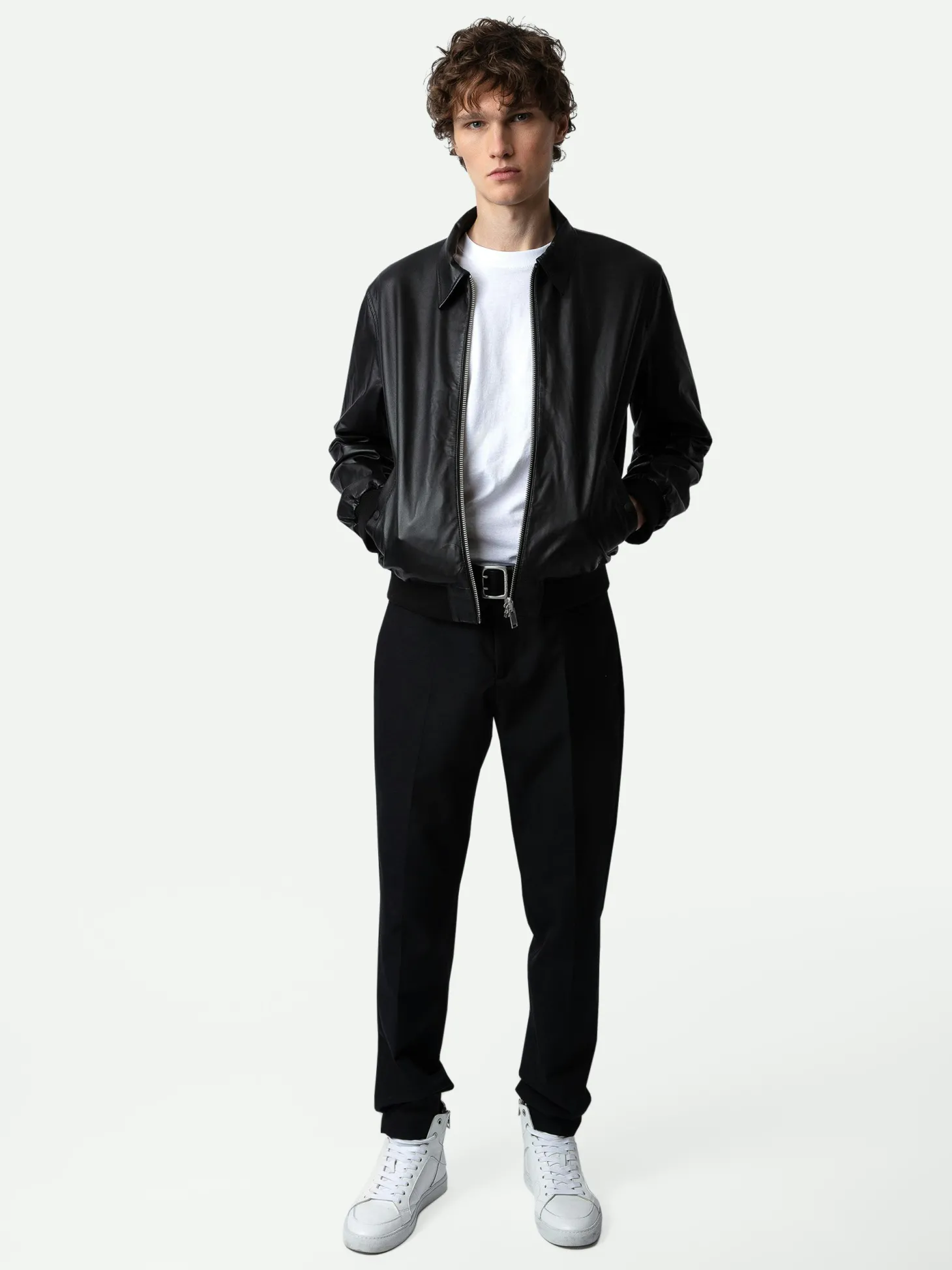 Shop Zadig & Voltaire Mate Leather Jacket Black