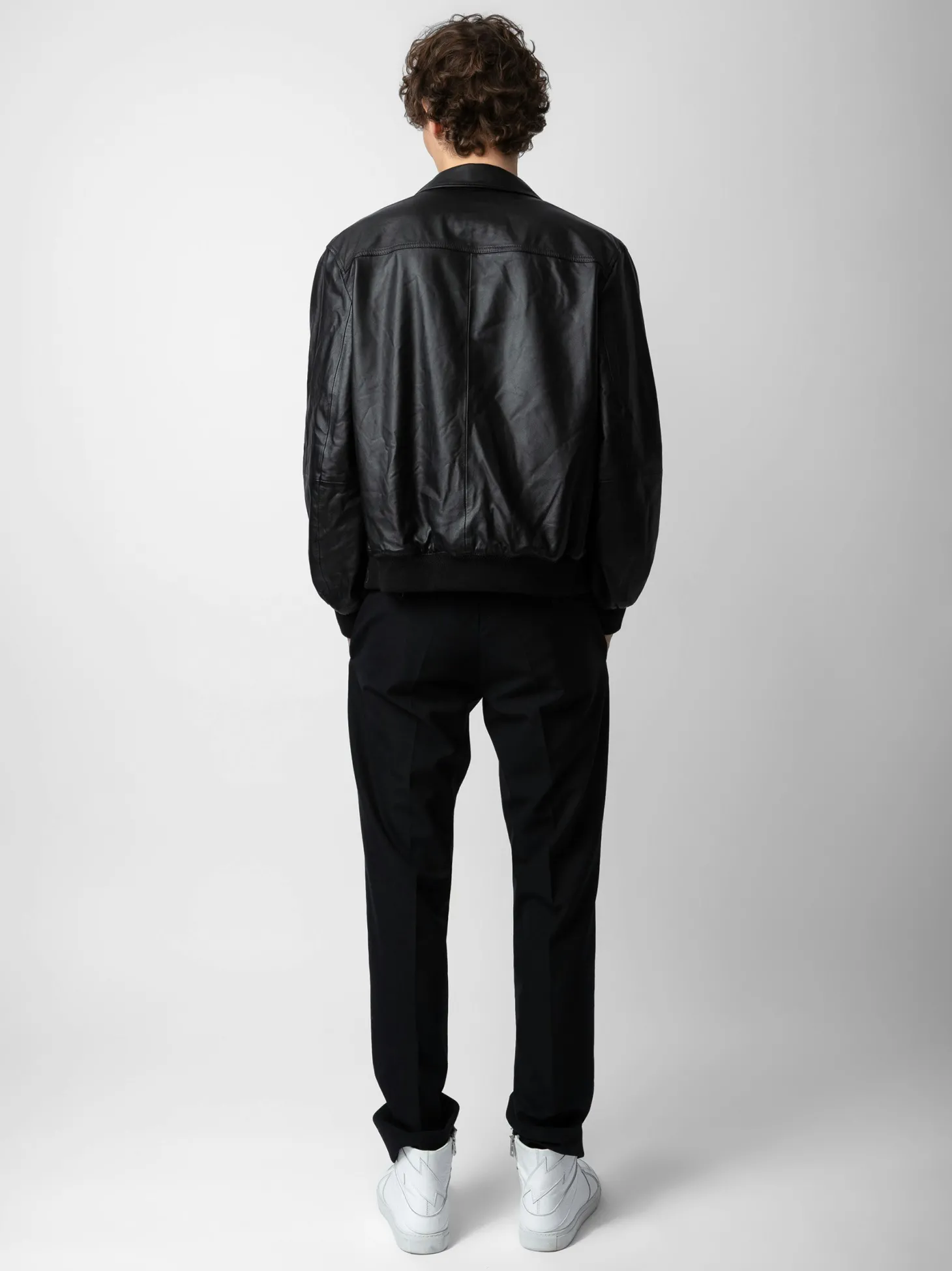 Shop Zadig & Voltaire Mate Leather Jacket Black
