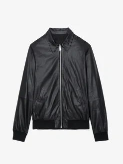Shop Zadig & Voltaire Mate Leather Jacket Black
